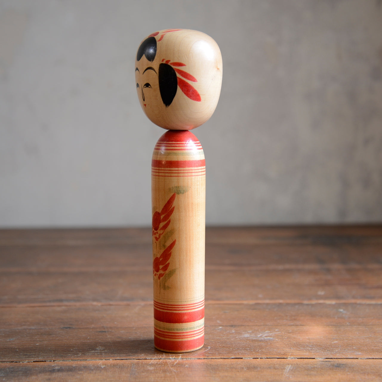 Set of 3 Traditional Japanese Folk Art Kokeshi Dolls