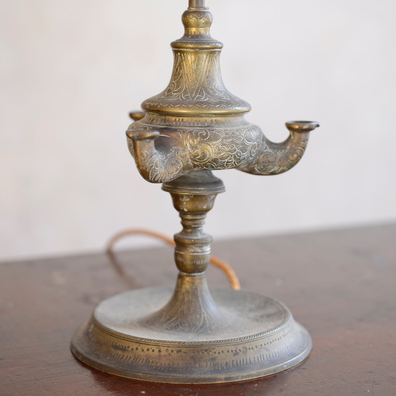 19thC Brass Lucerne Lamp