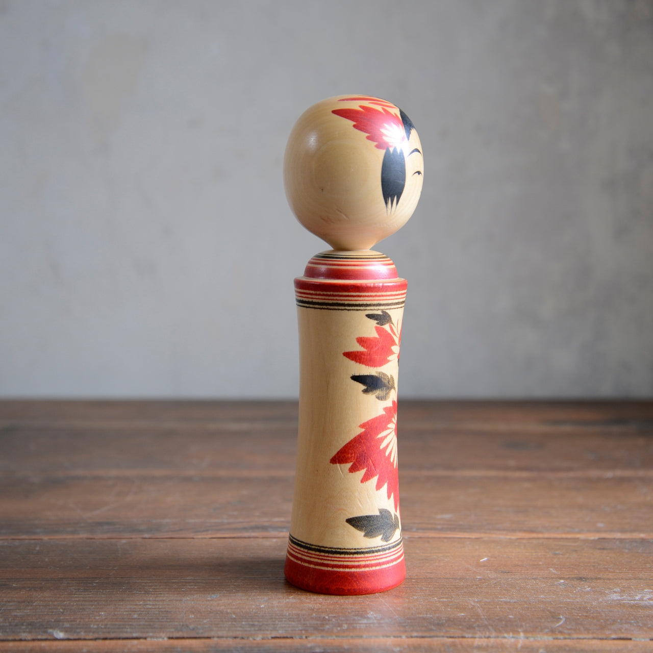 Set of 3 Traditional Japanese Folk Art Kokeshi Dolls