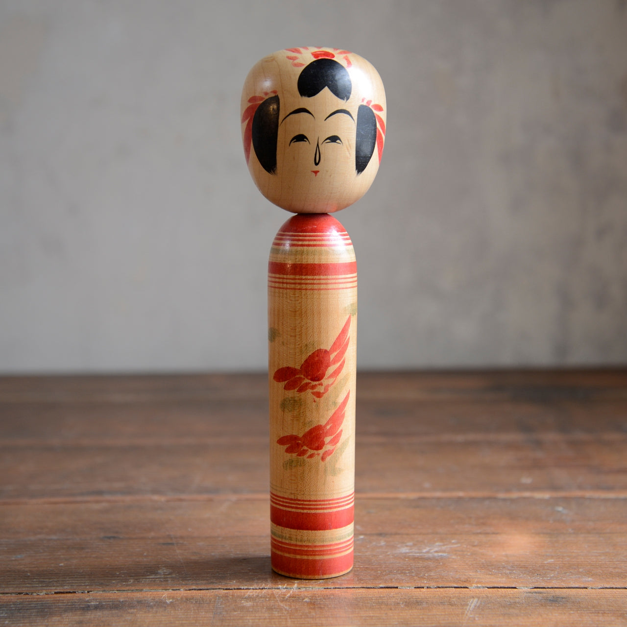 Set of 3 Traditional Japanese Folk Art Kokeshi Dolls