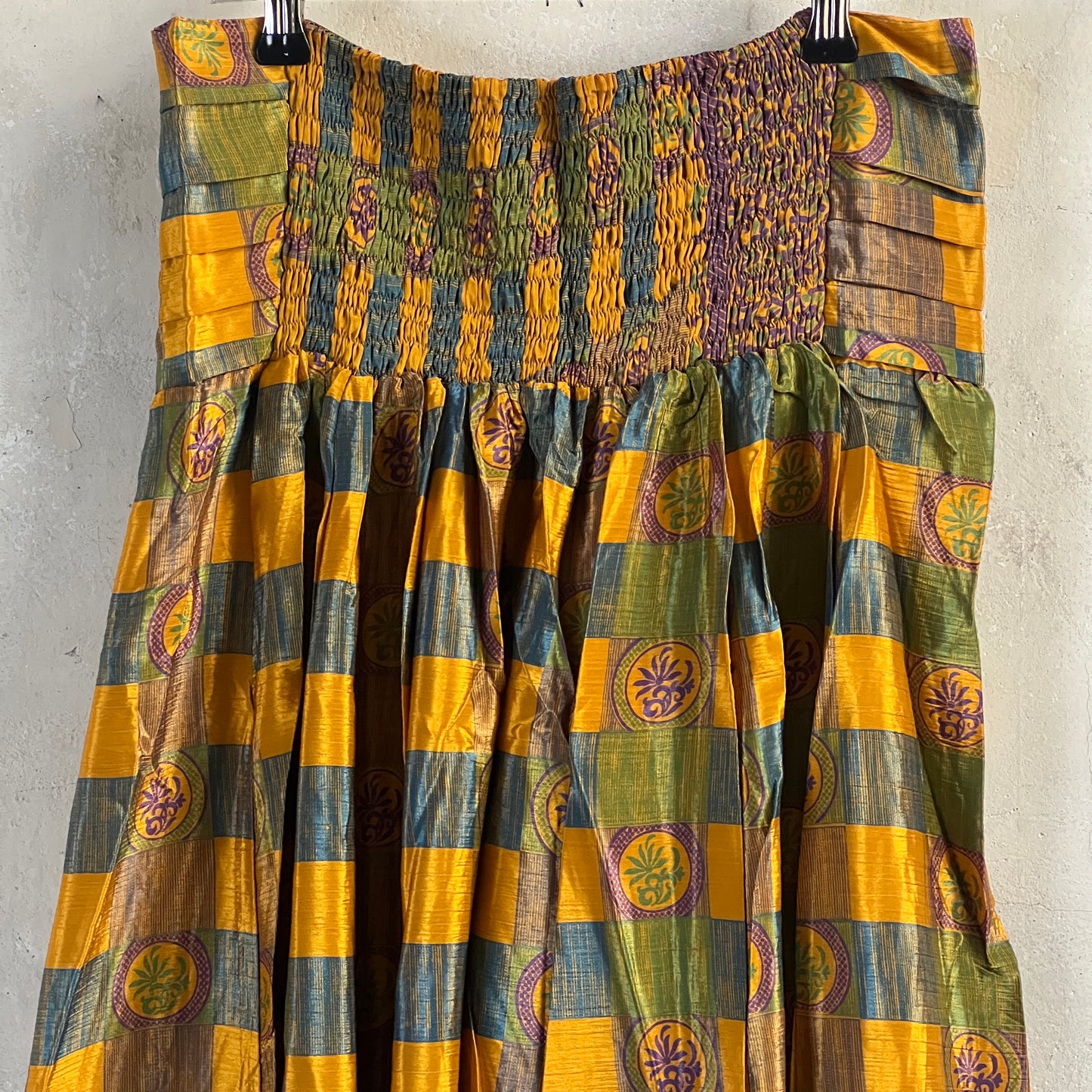 Vintage Silk Pleated Top Skirt