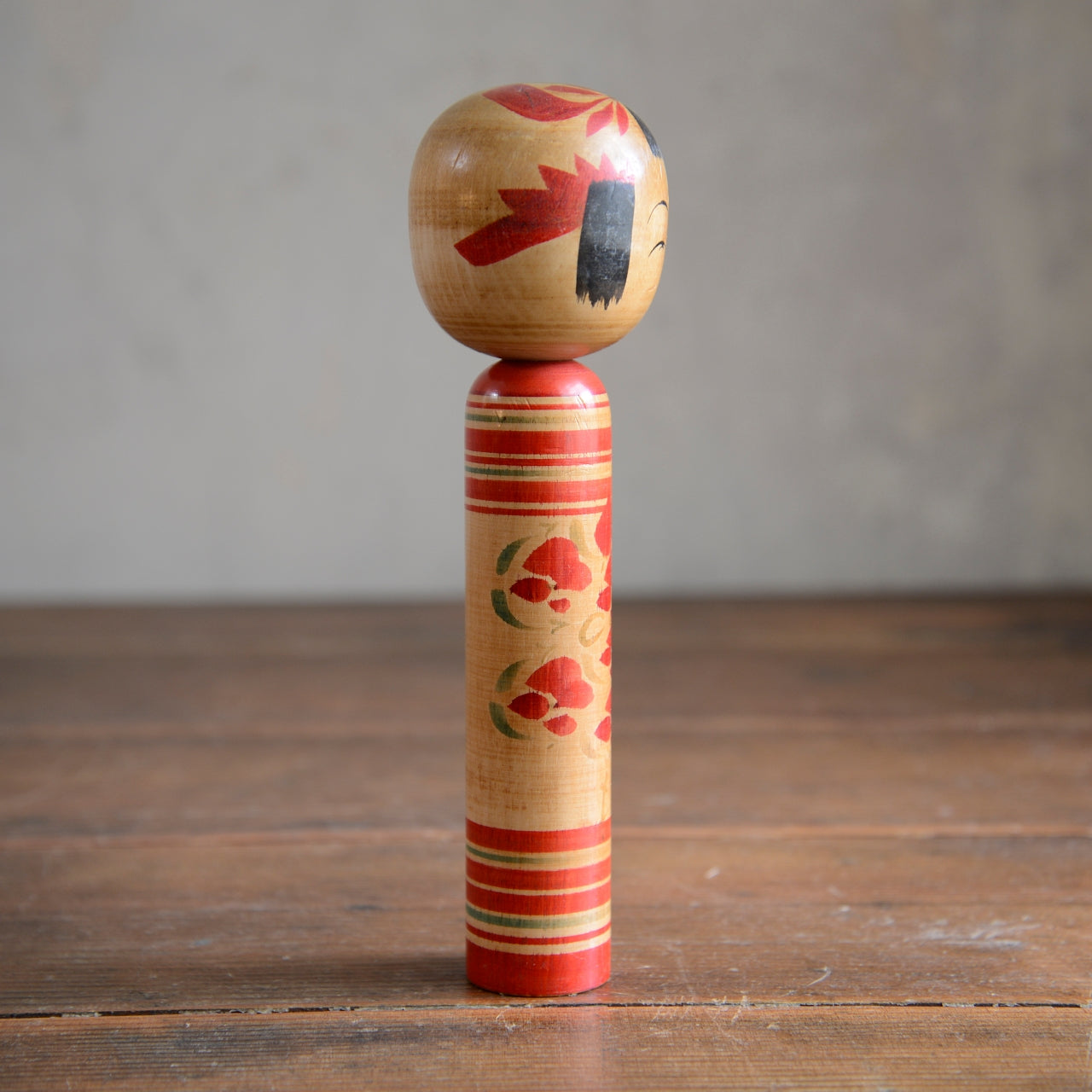 Set of 3 Traditional Japanese Folk Art Kokeshi Dolls