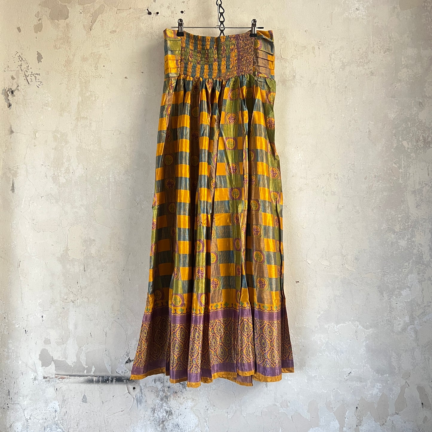 Vintage Silk Pleated Top Skirt