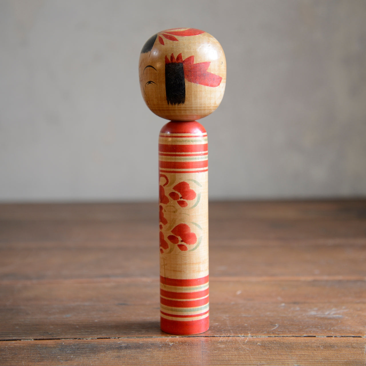 Set of 3 Traditional Japanese Folk Art Kokeshi Dolls