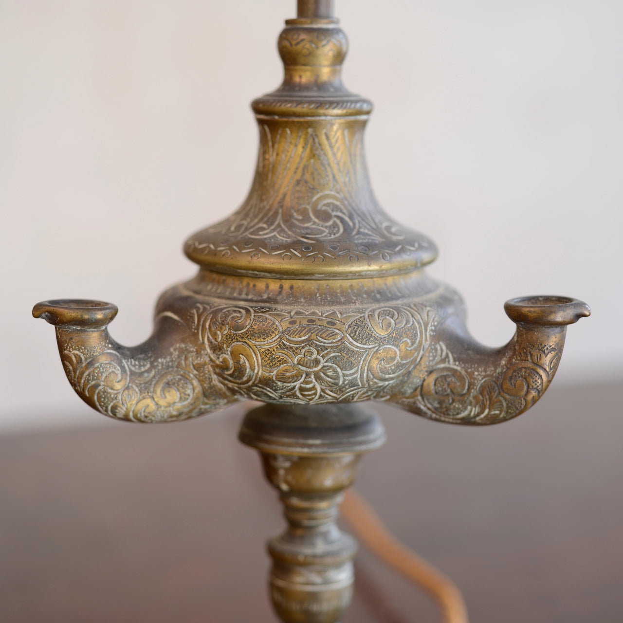 19thC Brass Lucerne Lamp
