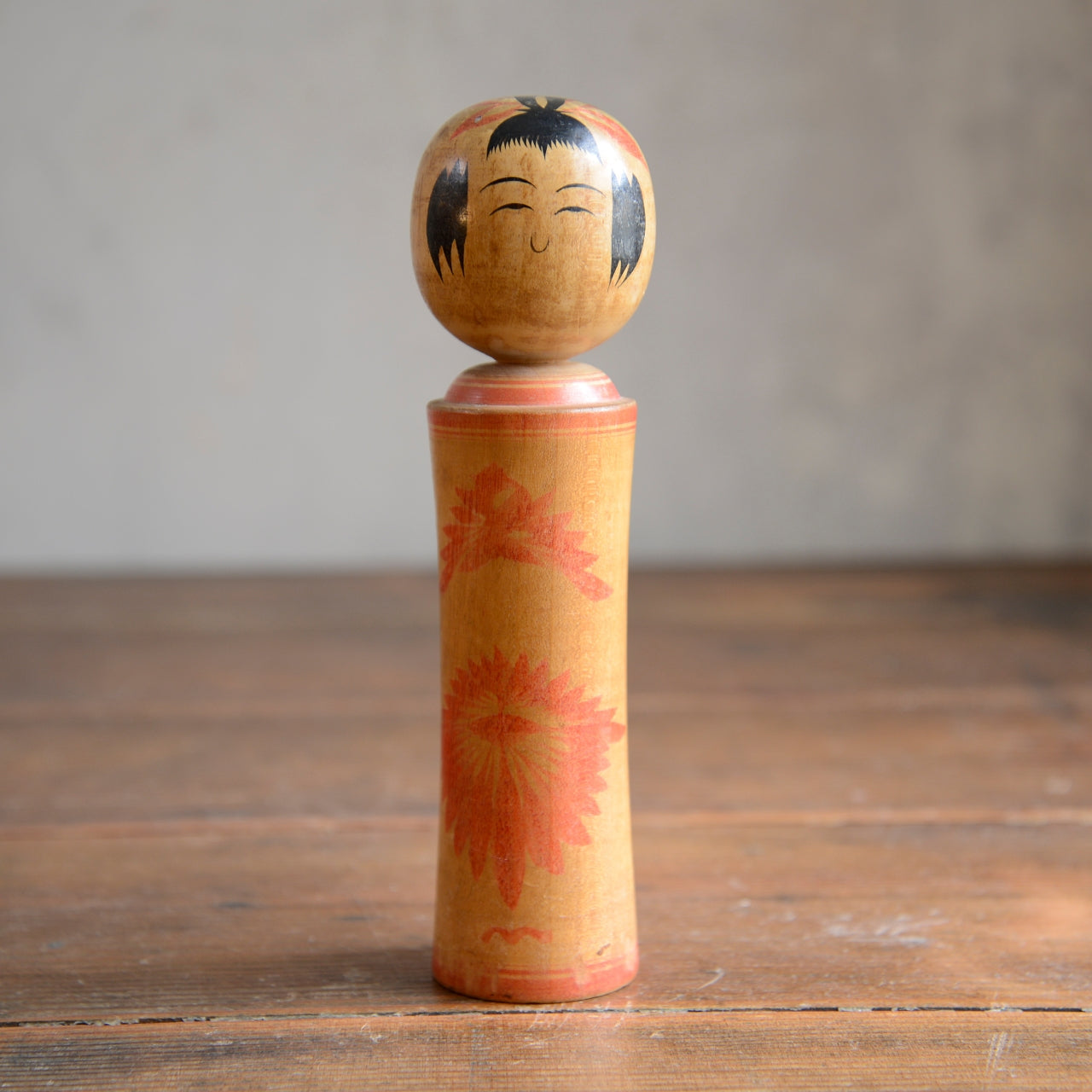 Set of 3 Traditional Japanese Folk Art Kokeshi Dolls