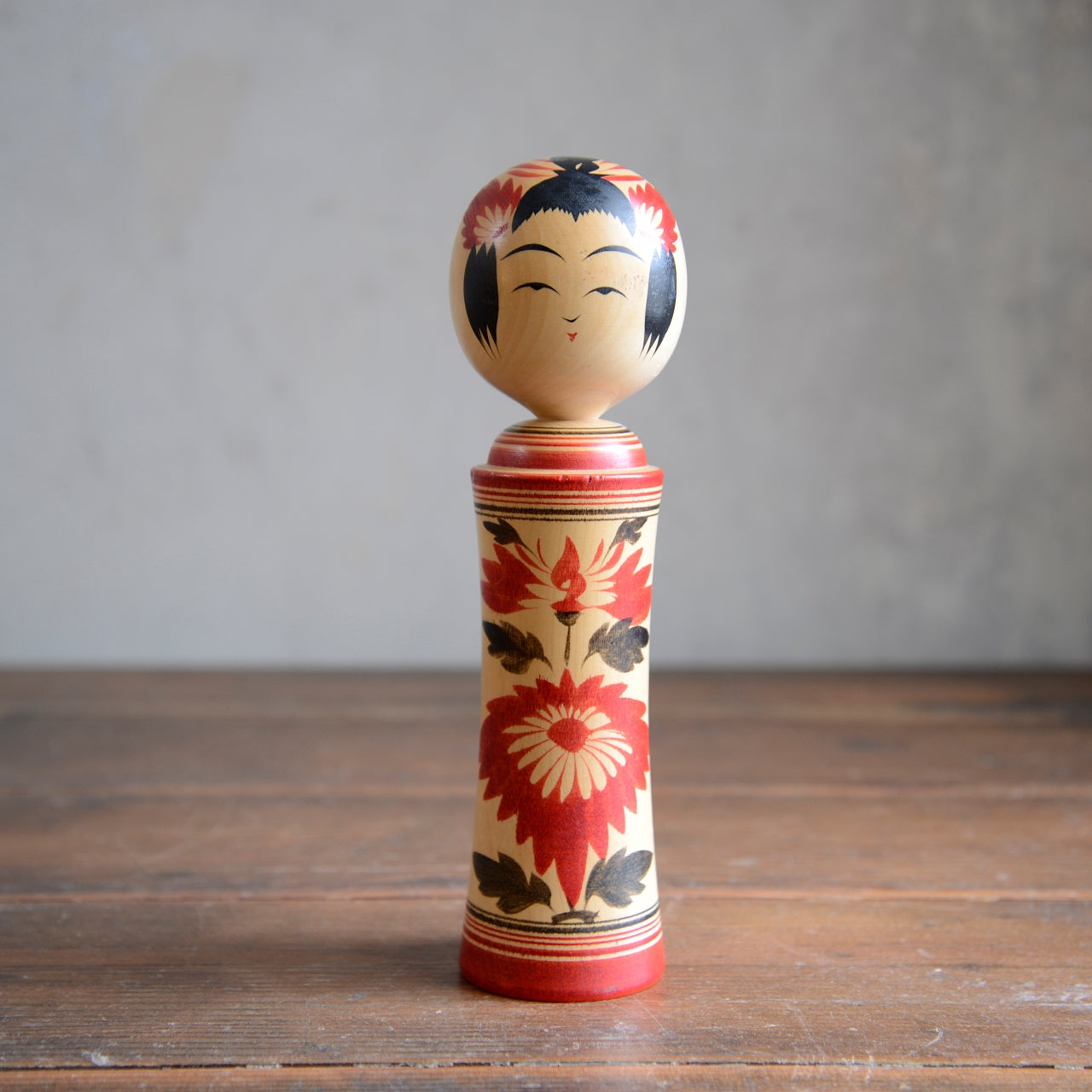 Set of 3 Traditional Japanese Folk Art Kokeshi Dolls