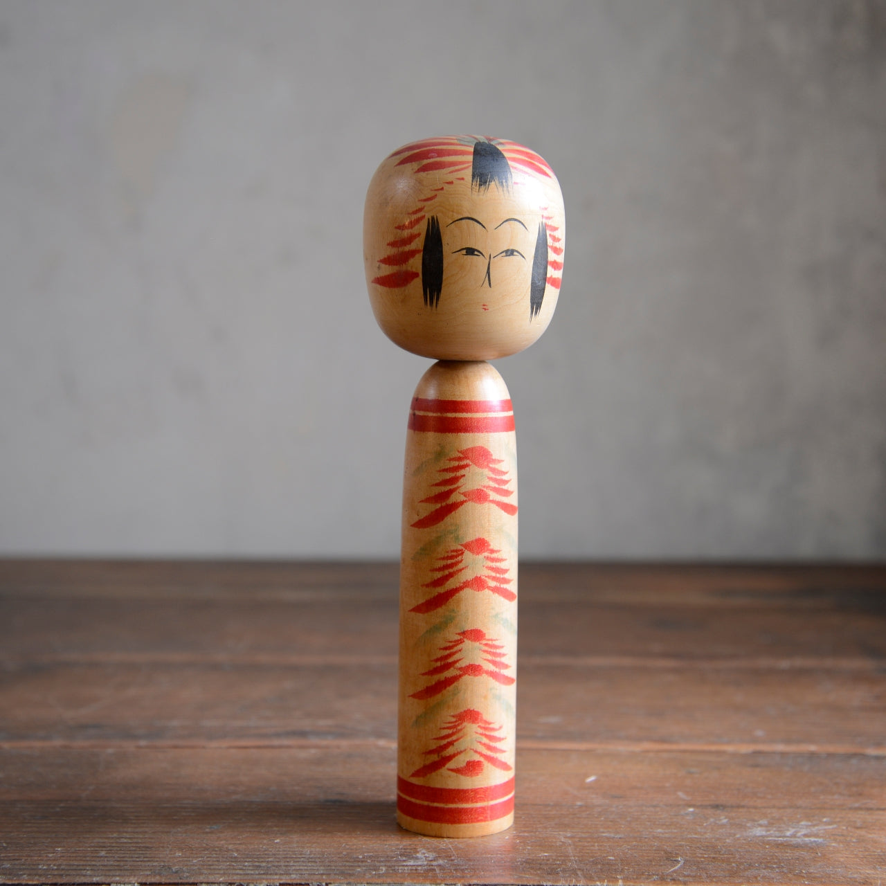 Set of 3 Traditional Japanese Folk Art Kokeshi Dolls