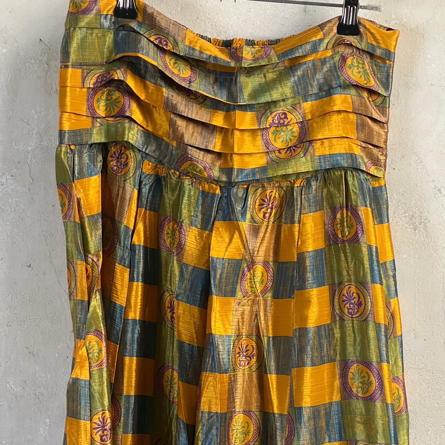 Vintage Silk Pleated Top Skirt