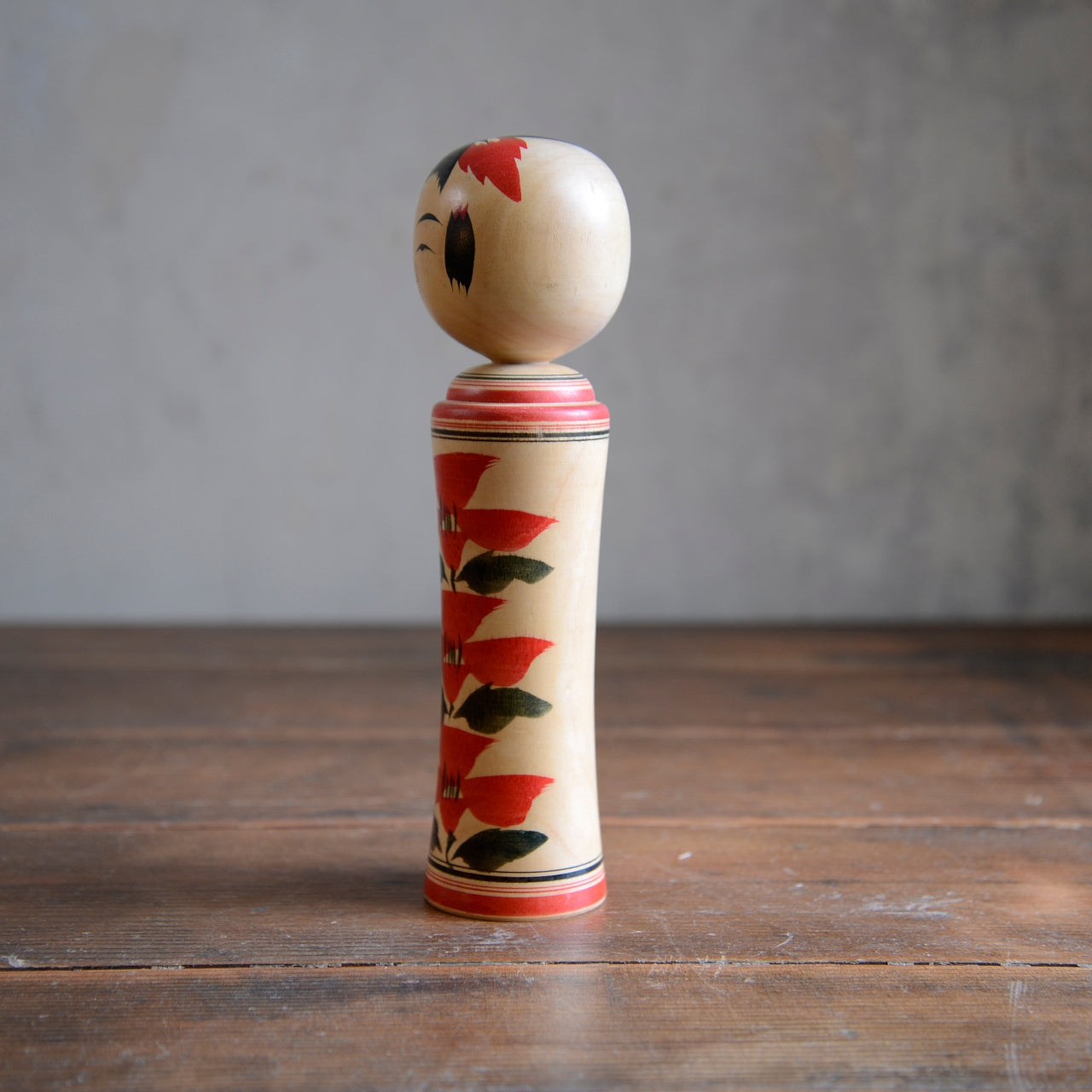 Set of 3 Traditional Japanese Folk Art Kokeshi Dolls
