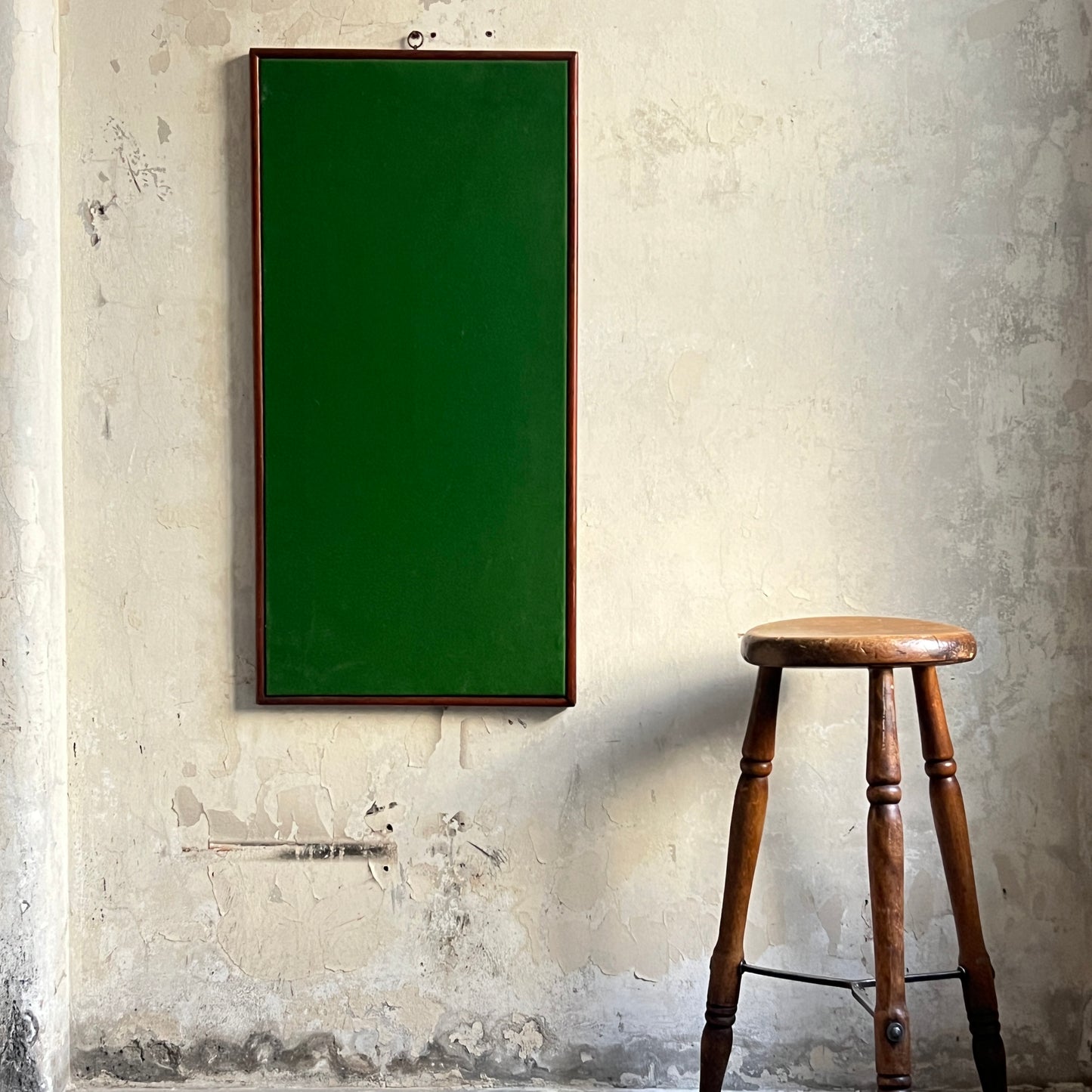Late 19th Century Notice Pin Board with Mahogany Frame