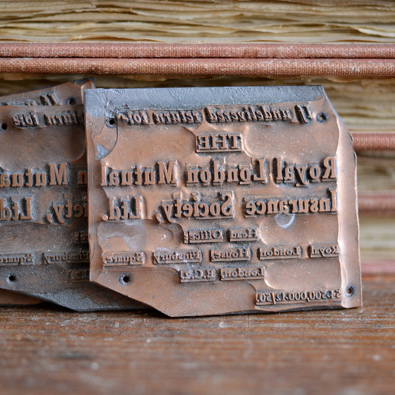 Collection of 50 Typeset Advertising Print Blocks - c1940