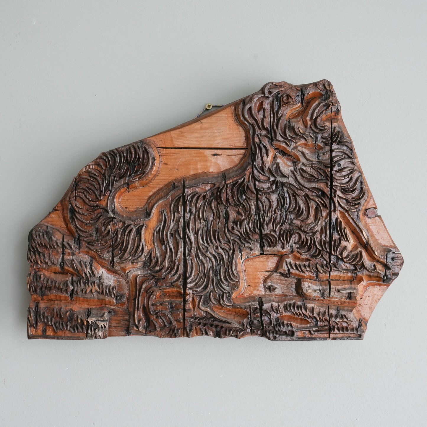 19th Century Hand-Carved Printers Woodblock of a Dog