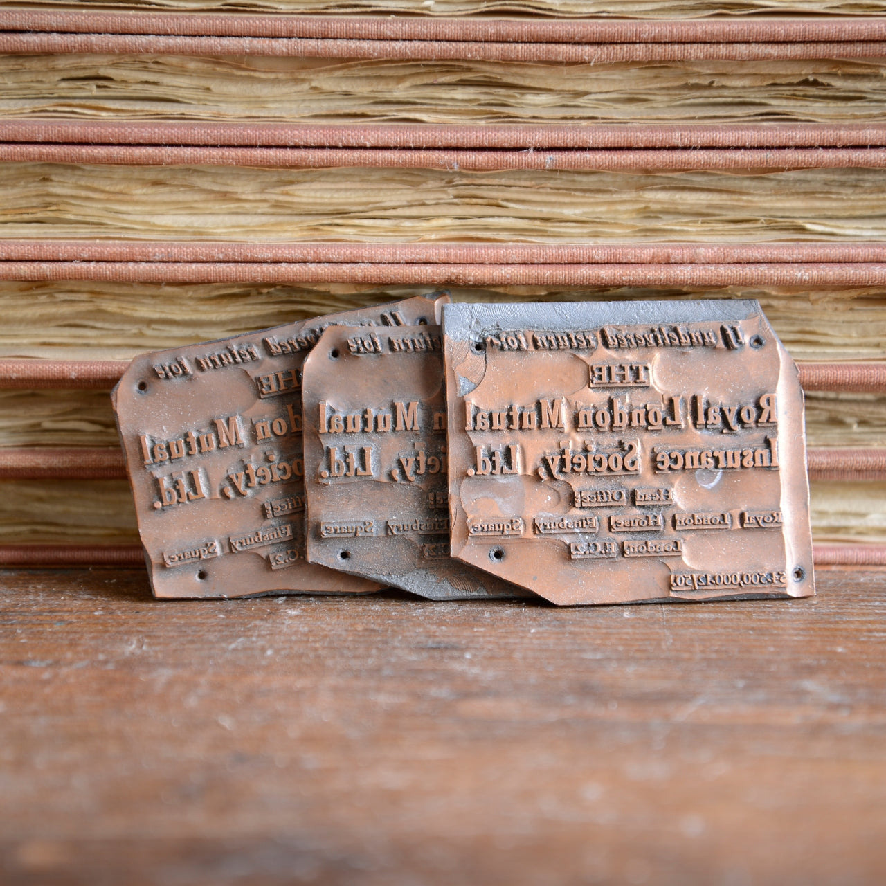 Collection of 50 Typeset Advertising Print Blocks - c1940