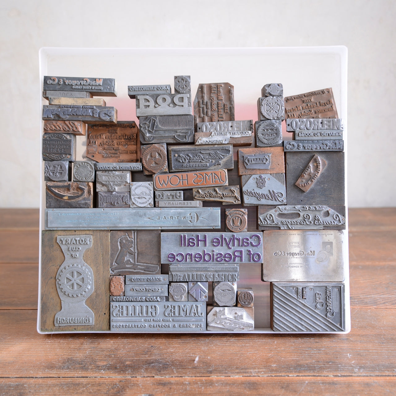Collection of 50 Typeset Advertising Print Blocks - c1940