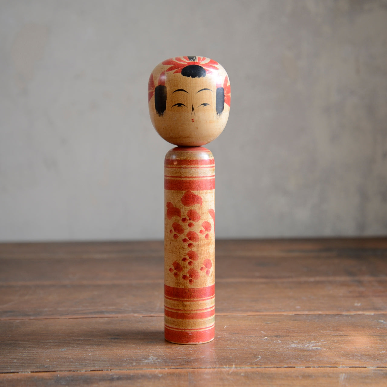 Set of 3 Traditional Japanese Folk Art Kokeshi Dolls