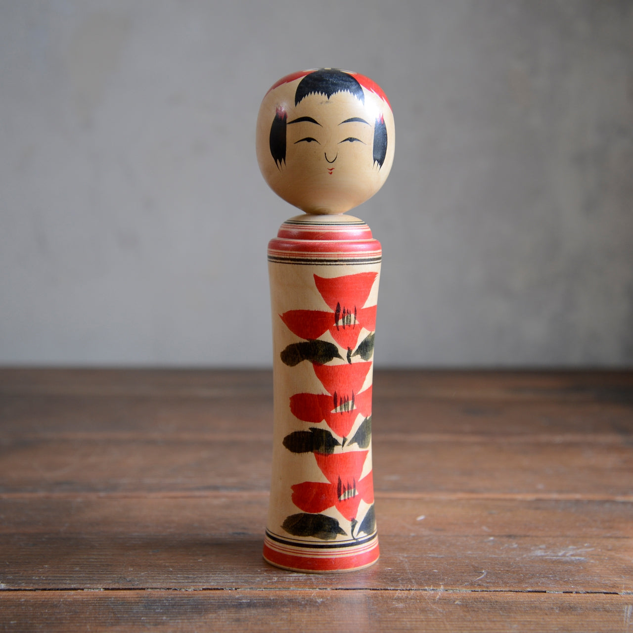Set of 3 Traditional Japanese Folk Art Kokeshi Dolls