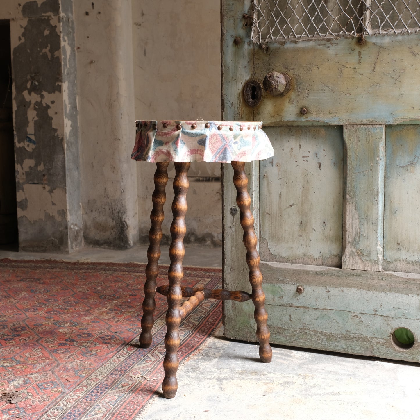 French Side Table with Bobbin Turned Legs