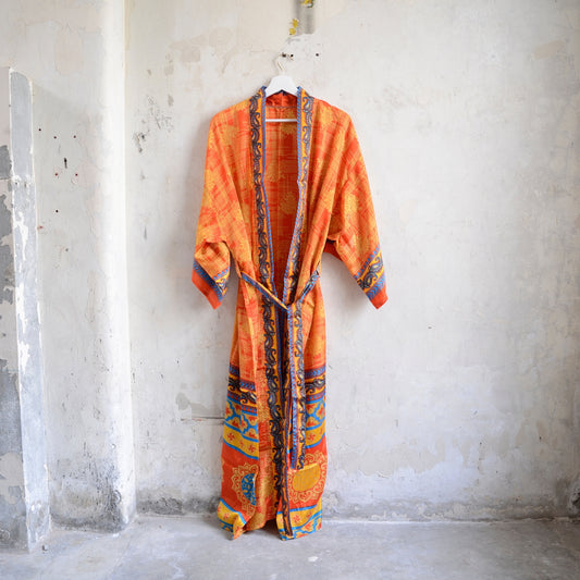 Long Vintage Silk Kimono