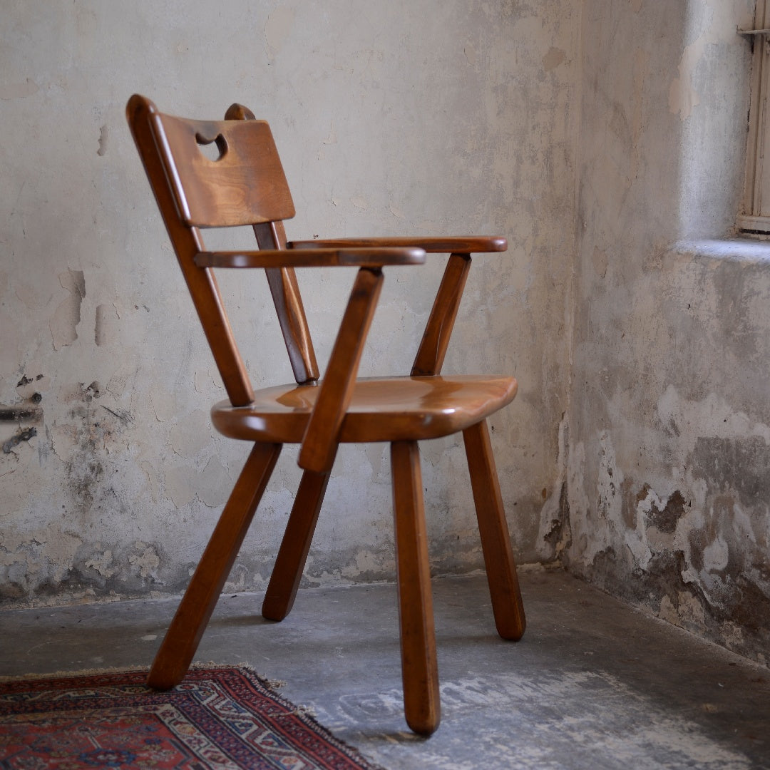 Early 20thC Brutalist Carver Chair - Imperial Rattan Co, Canada