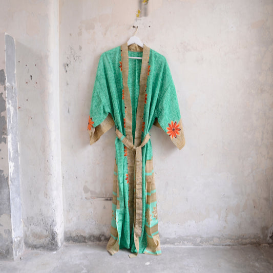 Long Vintage Silk Kimono