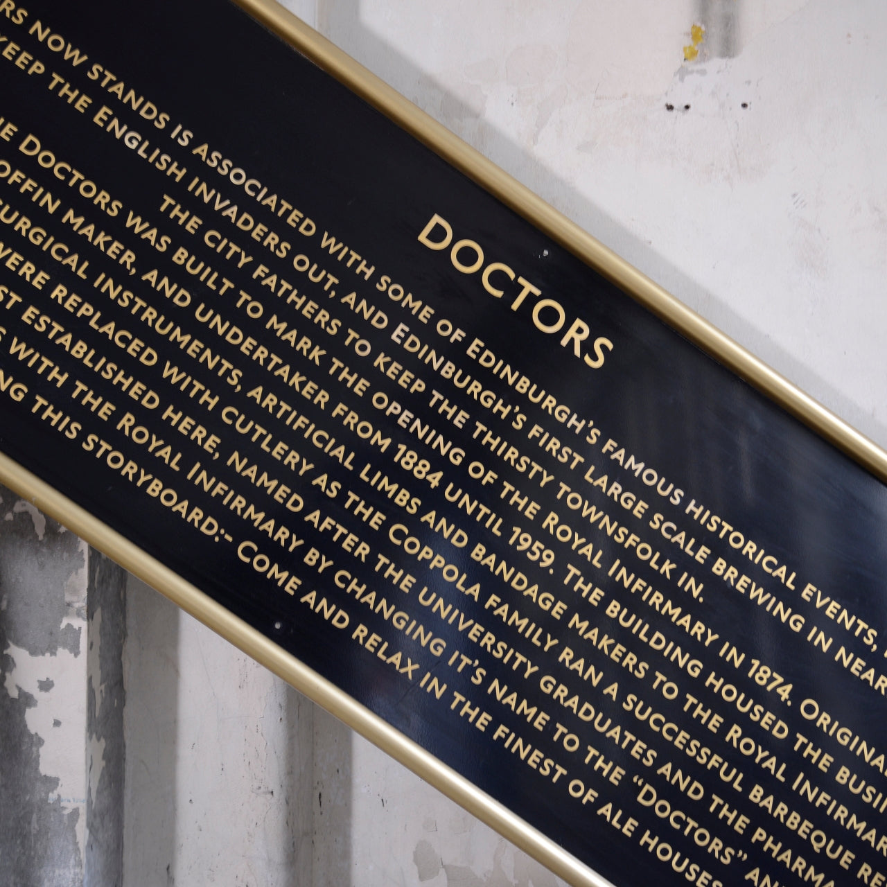 Original Pub Sign | Information Panel - Doctors, Edinburgh