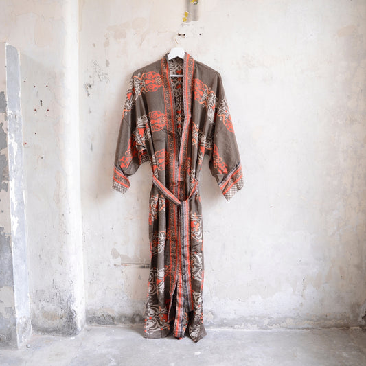 Long Vintage Silk Kimono