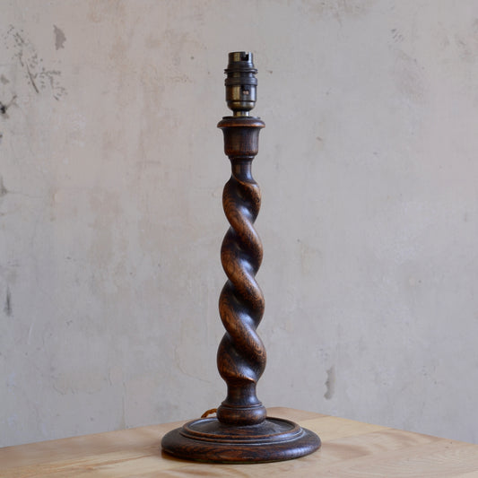 Oak Barley Twist Table Lamp