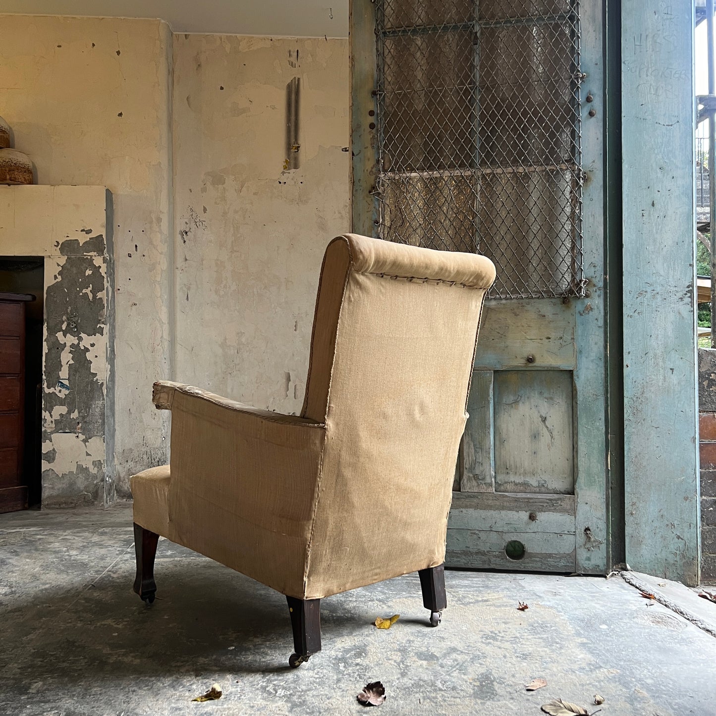 19thC Ladies Upholstered Armchair