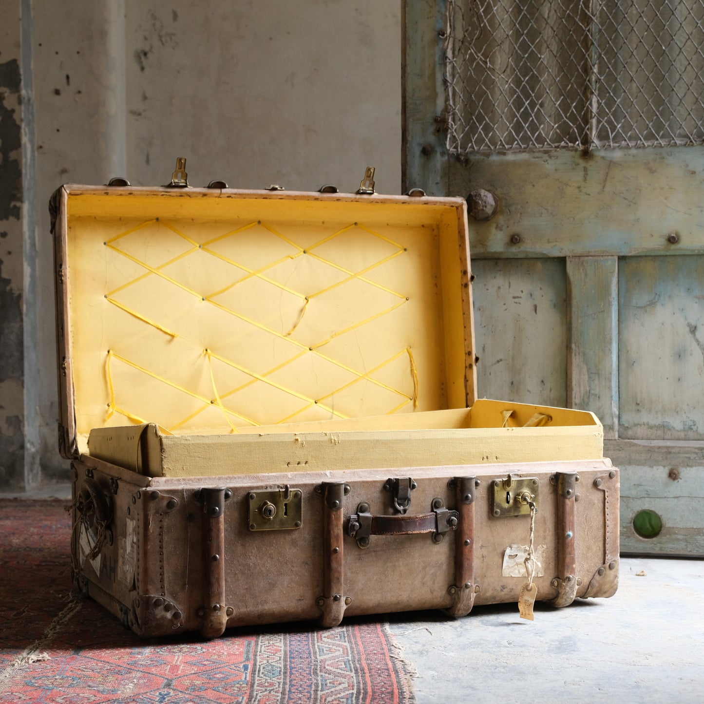 1920’s Vellum Cabin Trunk by luxury French maker Au Depart