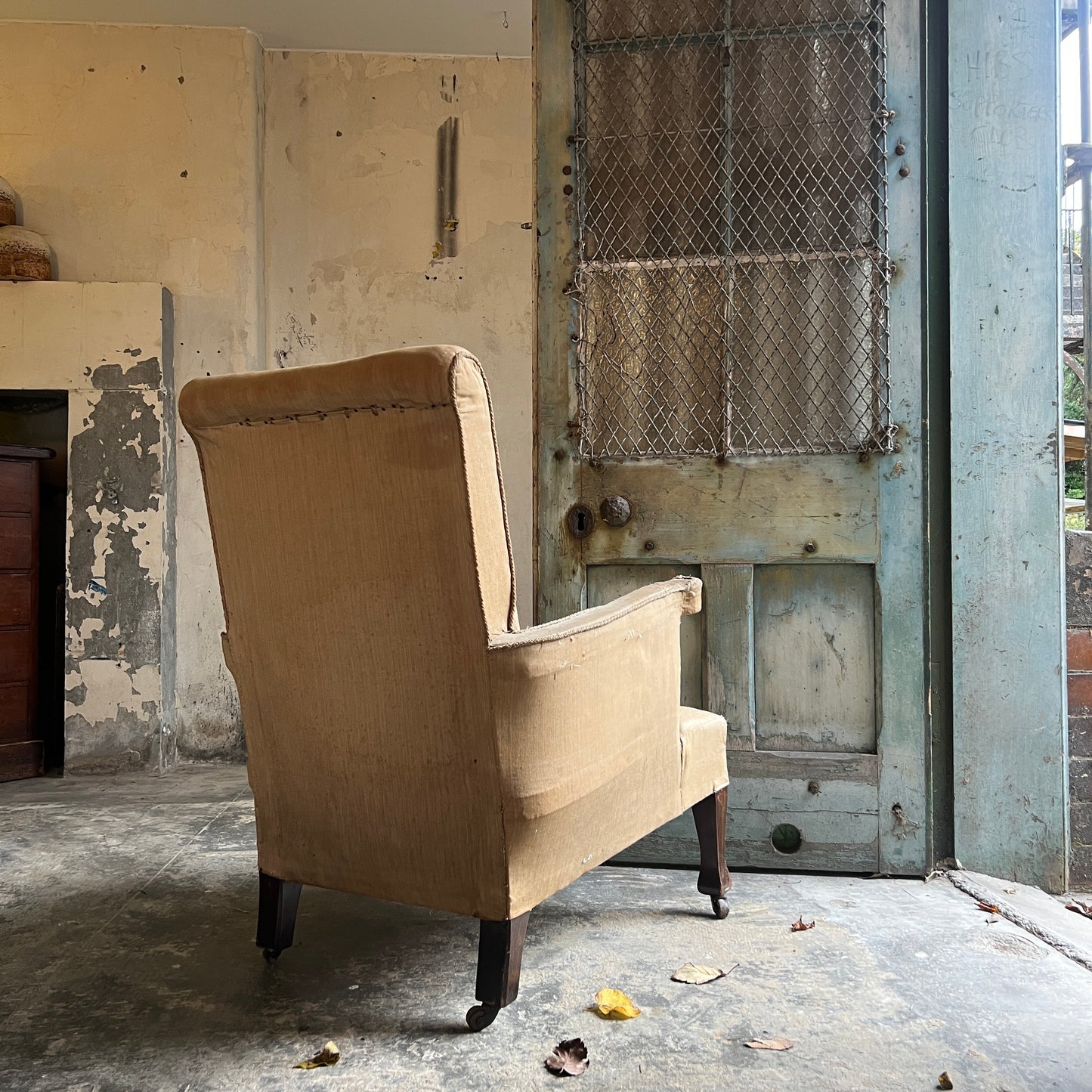 19thC Ladies Upholstered Armchair