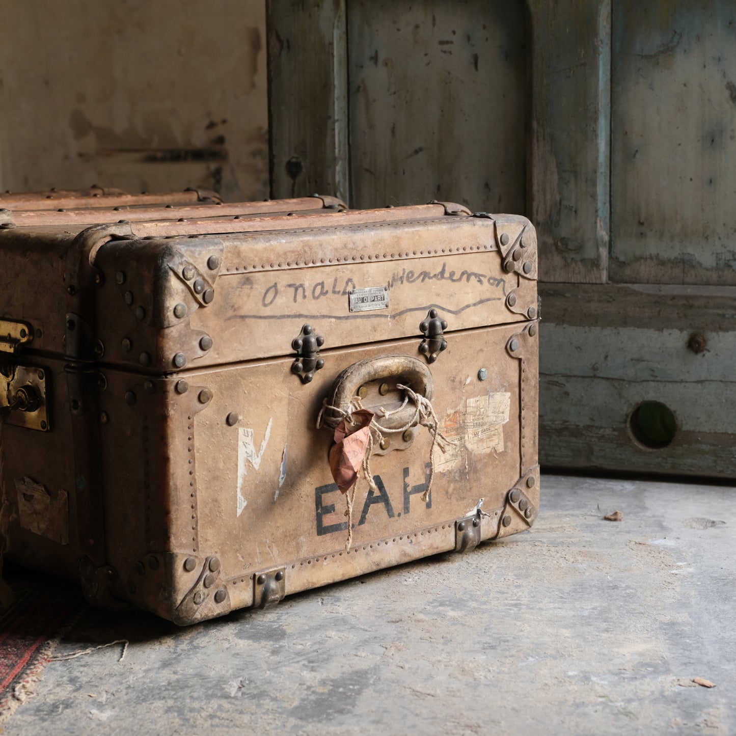 1920’s Vellum Cabin Trunk by luxury French maker Au Depart