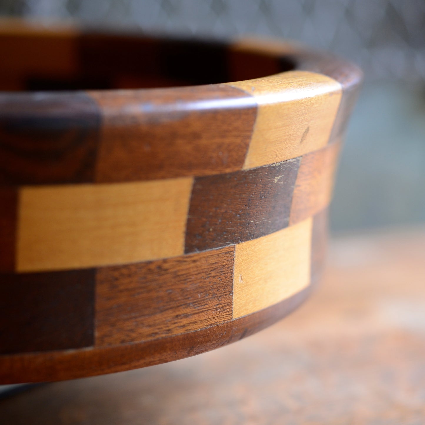 Patchwork Wooden Specimen Bowl