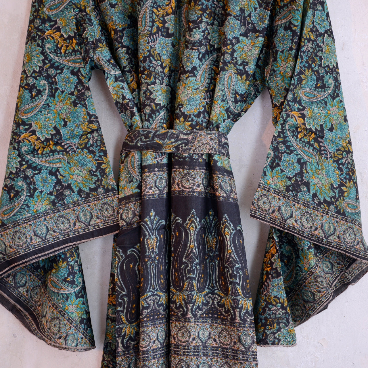 Vintage Silk Batwing Kimono - D