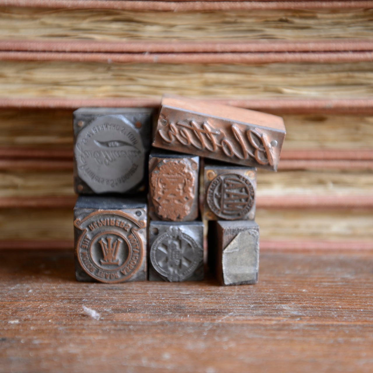 Collection of 50 Typeset Advertising Print Blocks - c1940