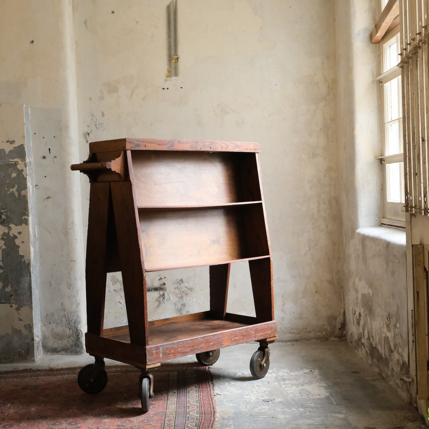 Oak Library Book Cart