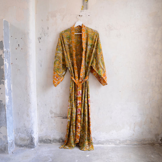 Long Vintage Silk Kimono