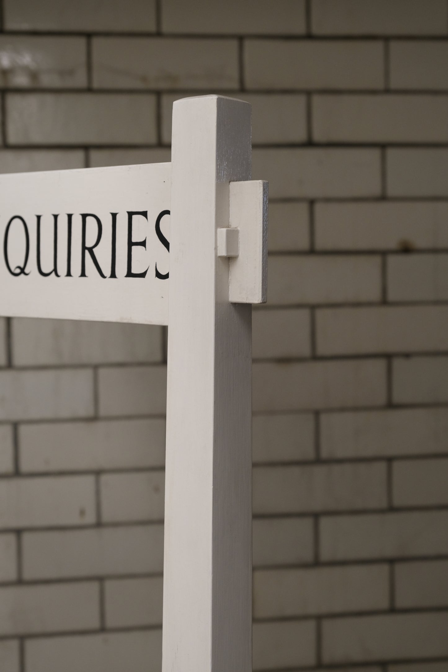 Signwritten ENQUIRIES Directional Sign