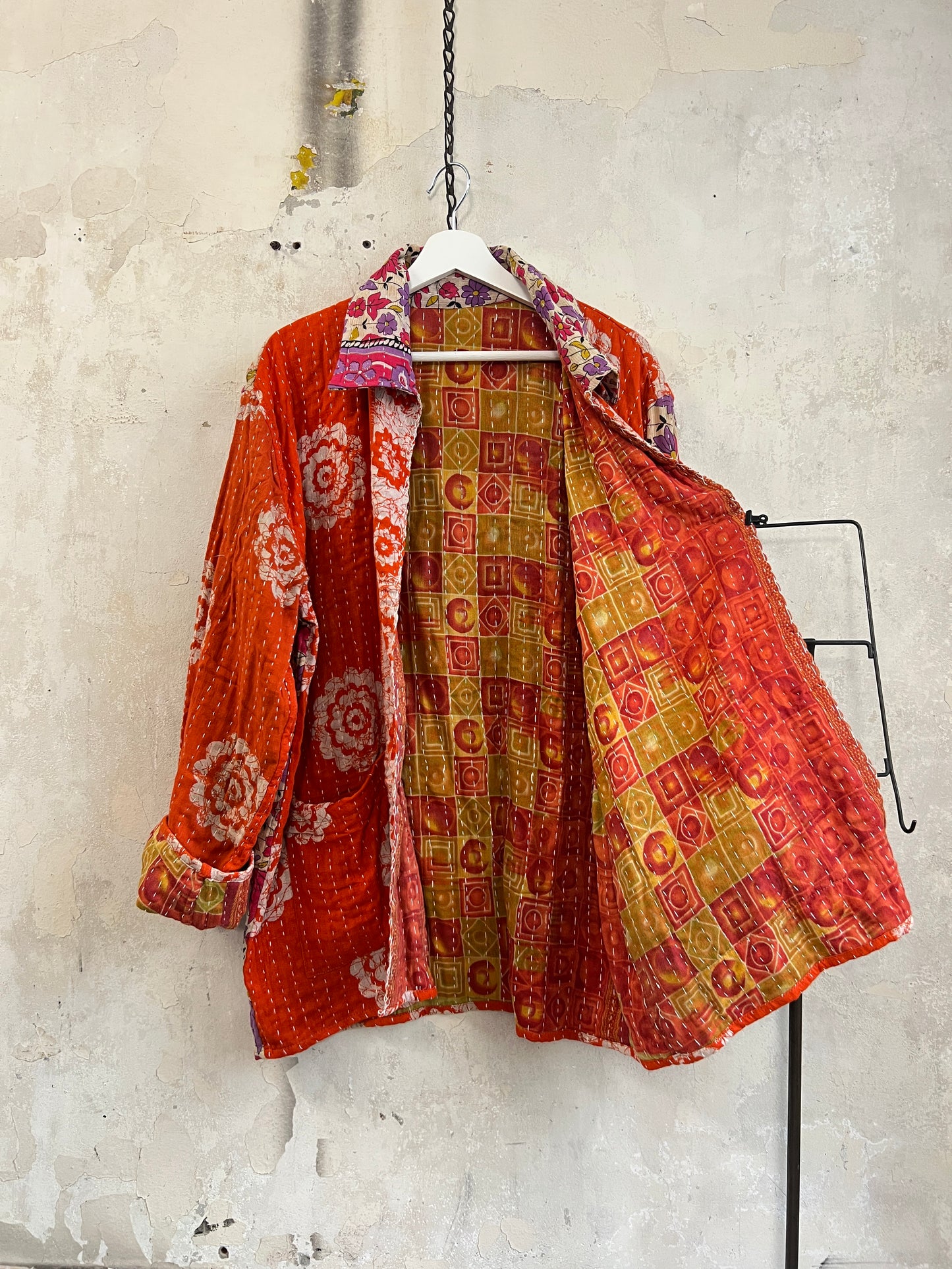 Vintage Cotton Kantha Reversible Jacket ~ No 21