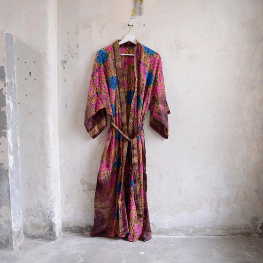 Long Vintage Silk Kimono