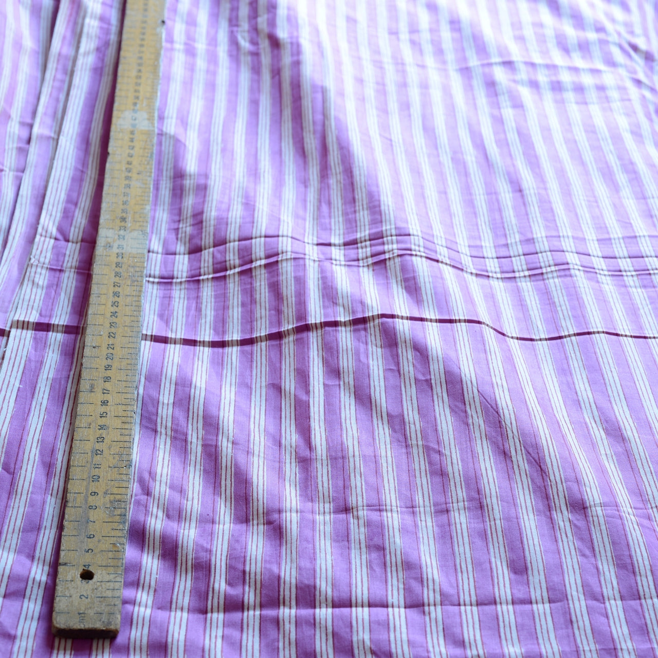 Block Print Cotton Fabric - Purple Stripes