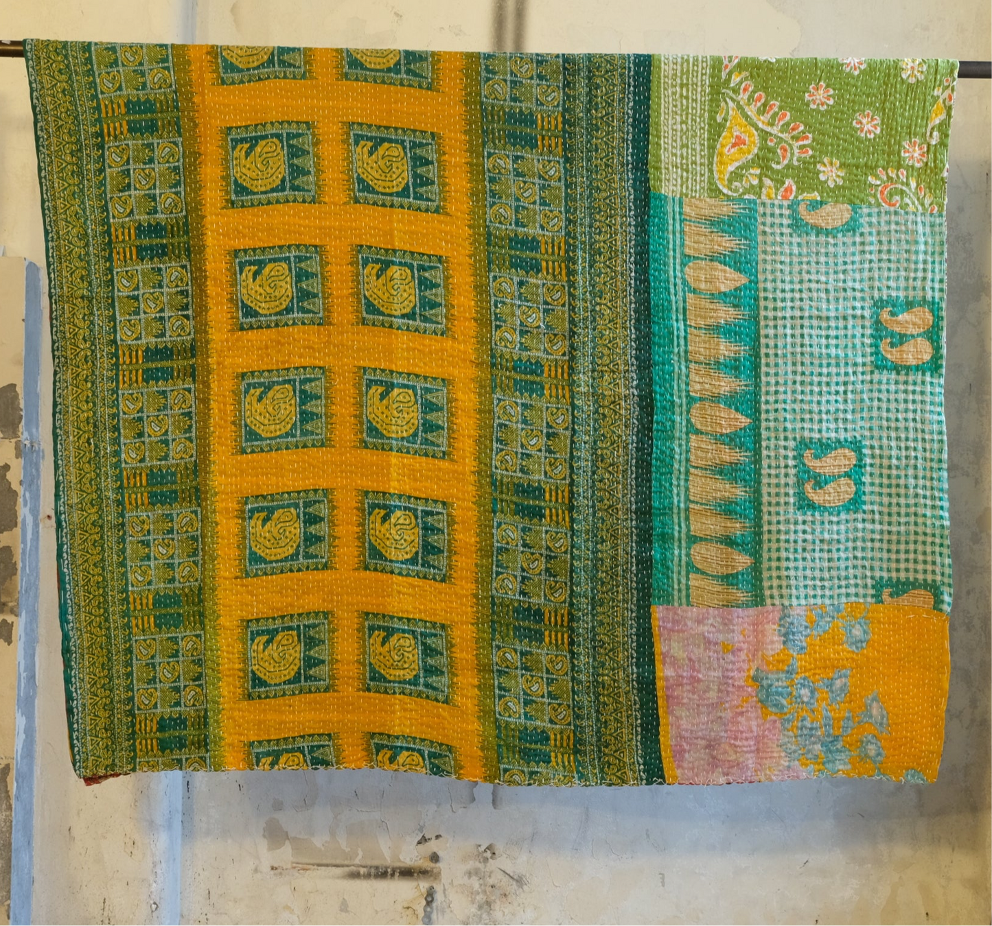 Vintage lightweight Cotton Kantha Quilt - No 1