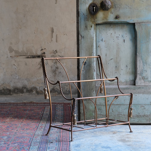 Hollywood Regency Gilt Magazine Rack