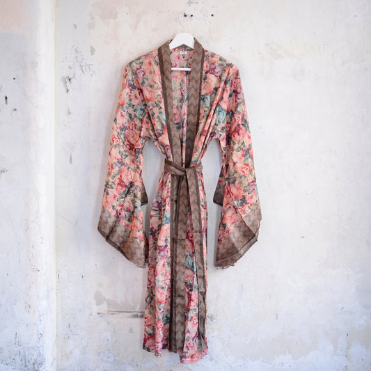 Vintage Silk Batwing Kimono - S