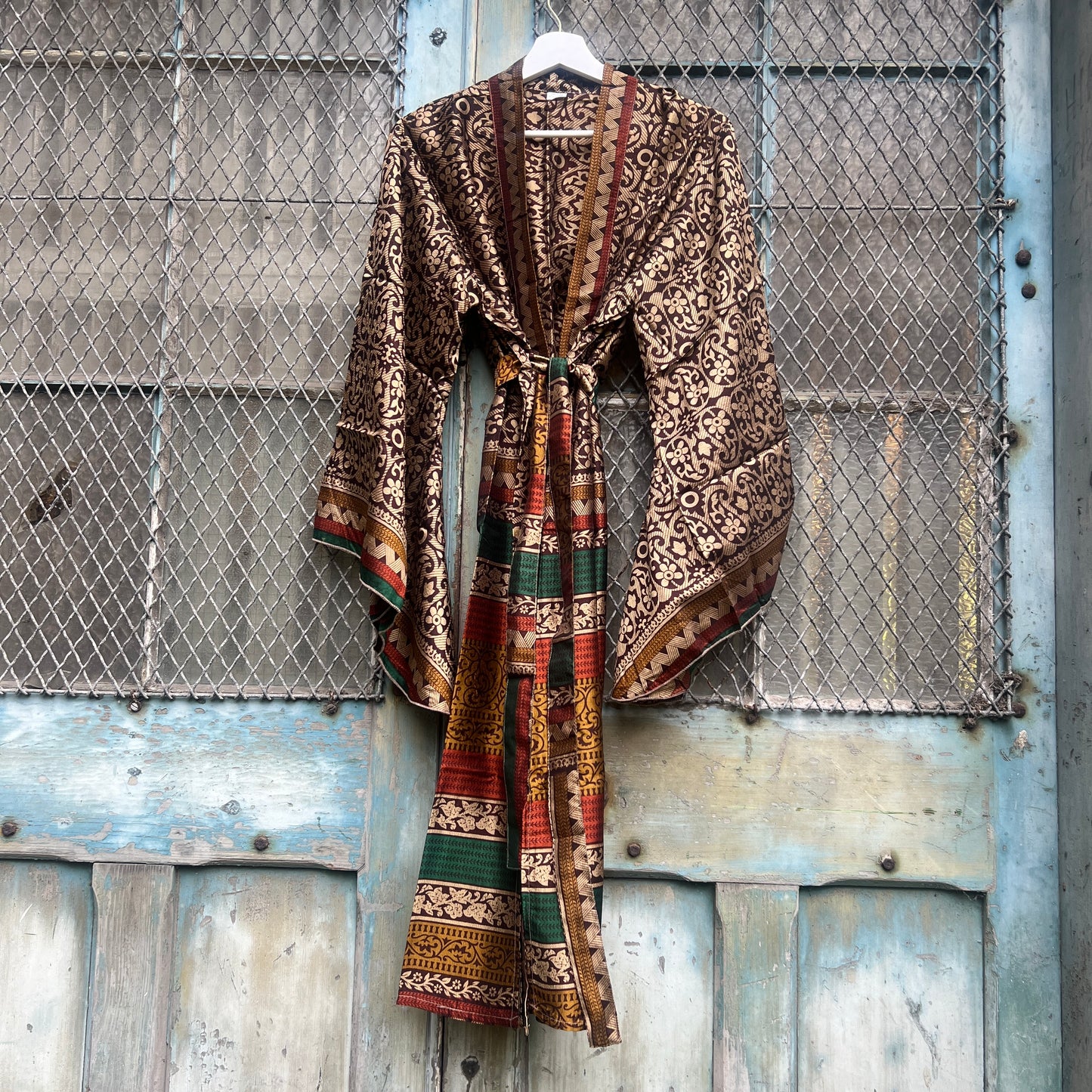 Vintage Silk Batwing Kimono - P