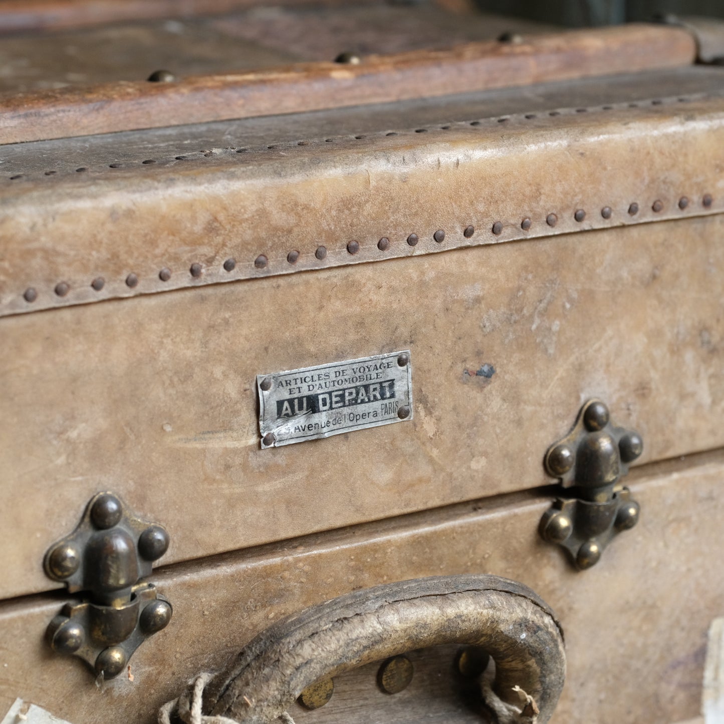 1920’s Vellum Cabin Trunk by luxury French maker Au Depart