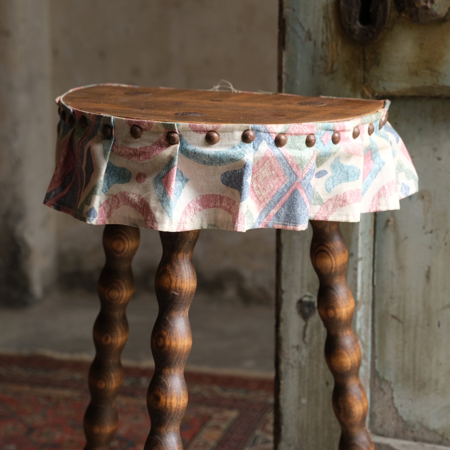 French Side Table with Bobbin Turned Legs