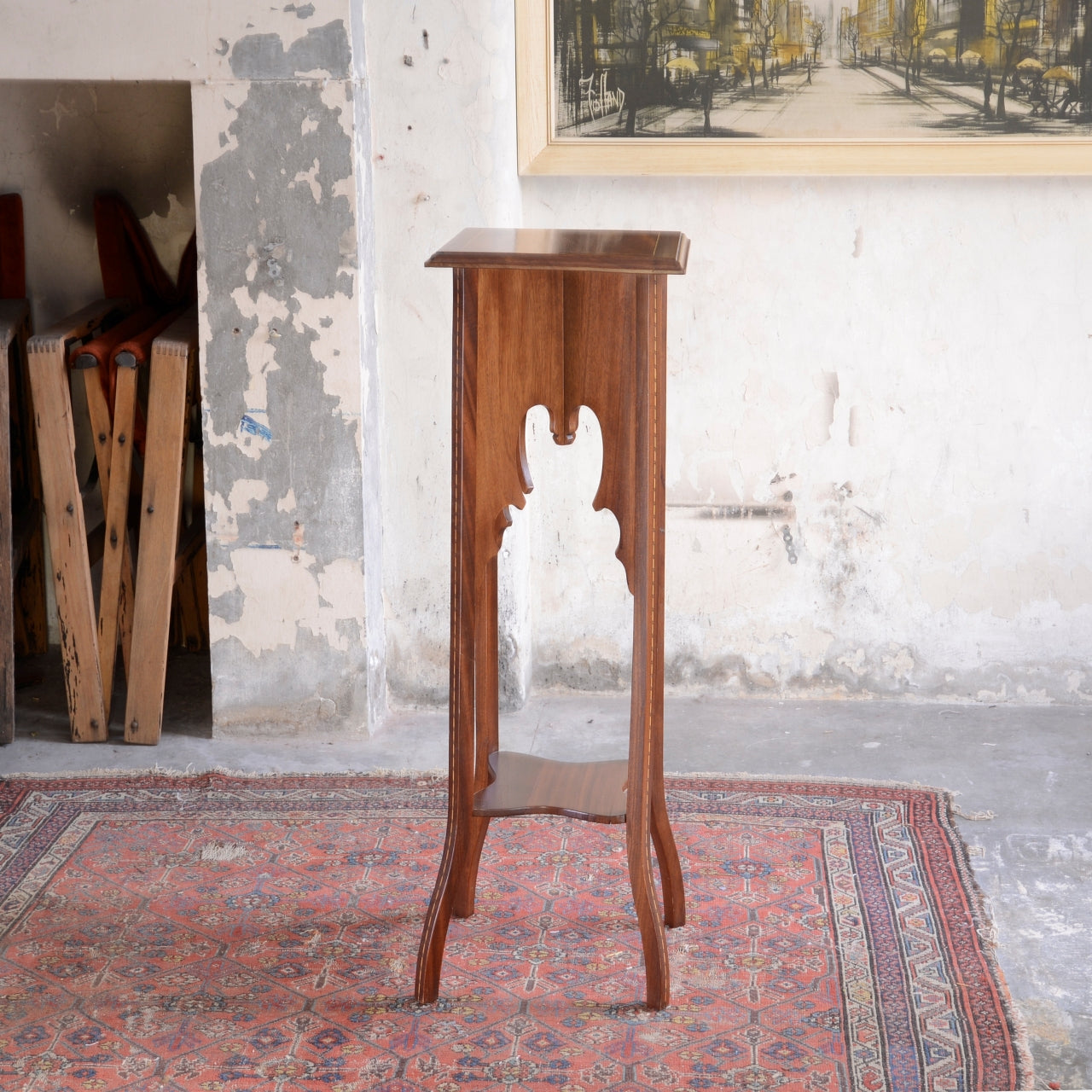 Jardiniere Plant Stand - Moorish Influence - Mahogany with String Inlay