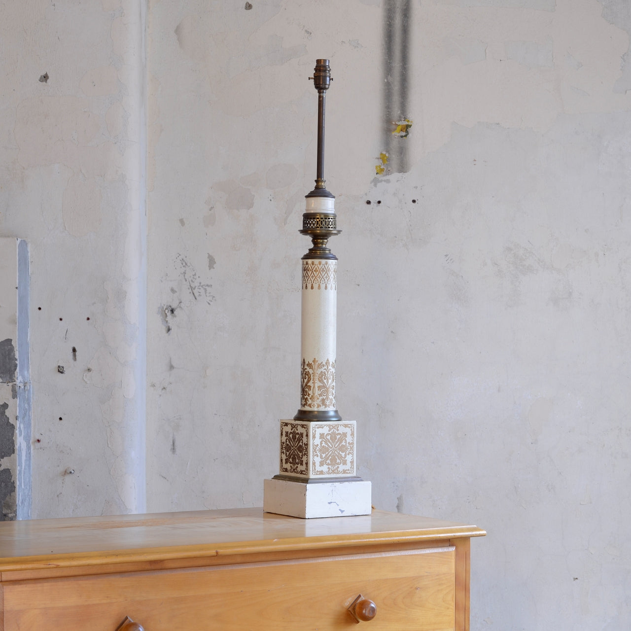 French Toleware & Brass Table Lamp