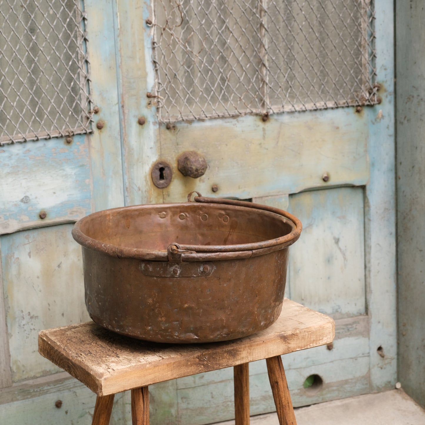 French Copper Pot / Planter with handle